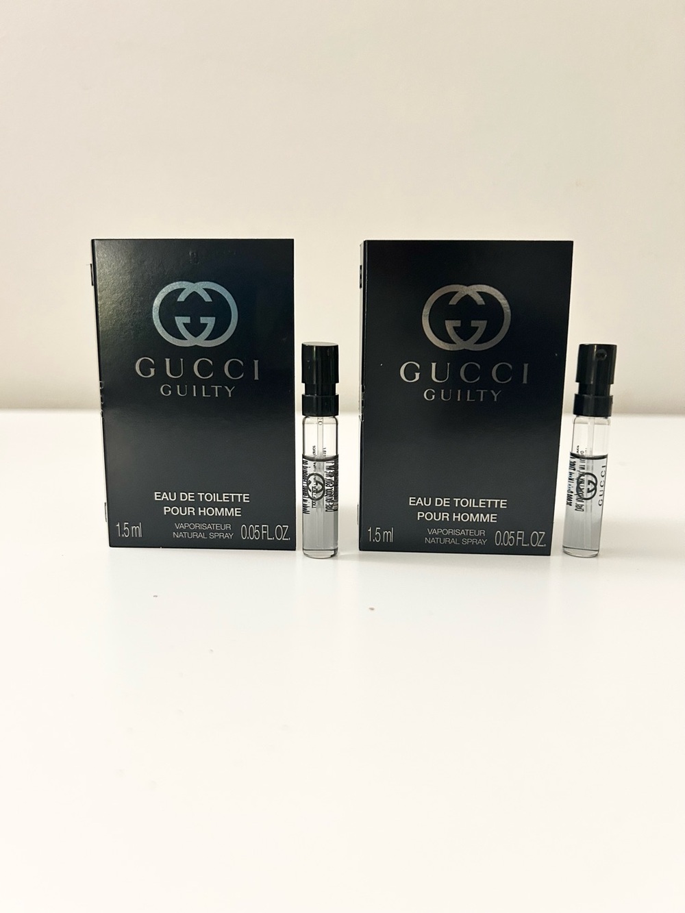 🌸GUCCI Guilty Pour Homme EDT Vial Spray Sample 1.5 mL x 2